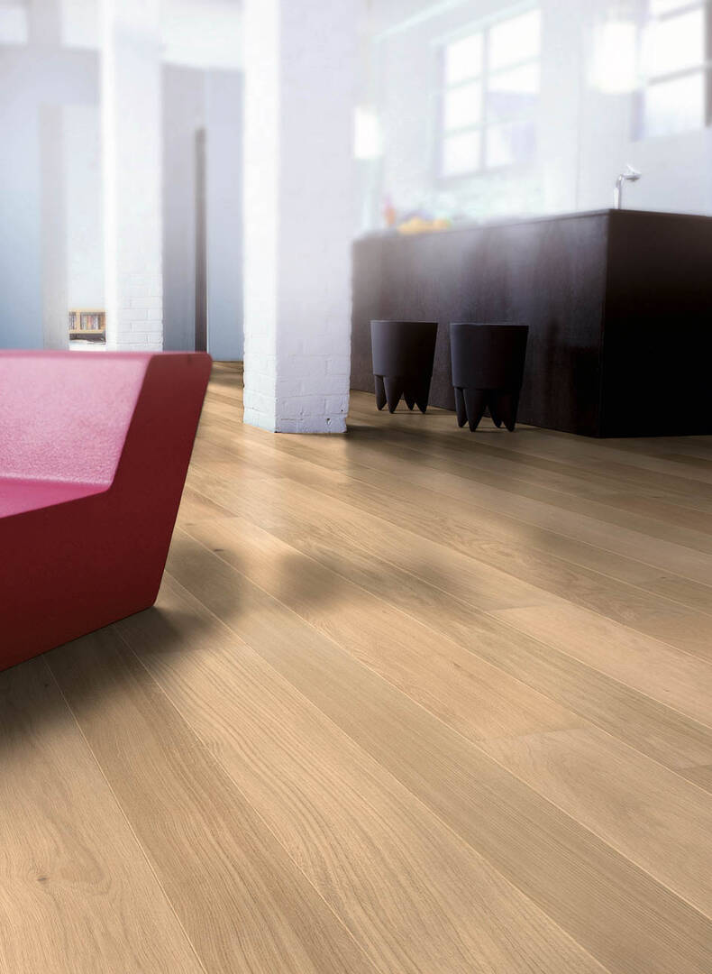 得高地板进口比利时quick-step实木复合地板环保地热哑光纯色橡木